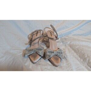 McKoine Strappy Rhinestone Heels with Bow Size 9